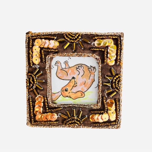 Handcrafted Original Dachshund Illustrations Set of 4 Framed Mini Miniature Art - Picture 3 of 6